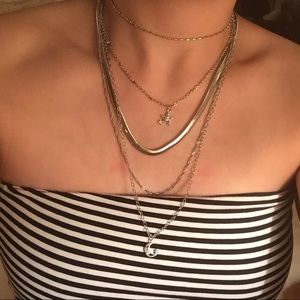 NWT Layered Silver Necklace